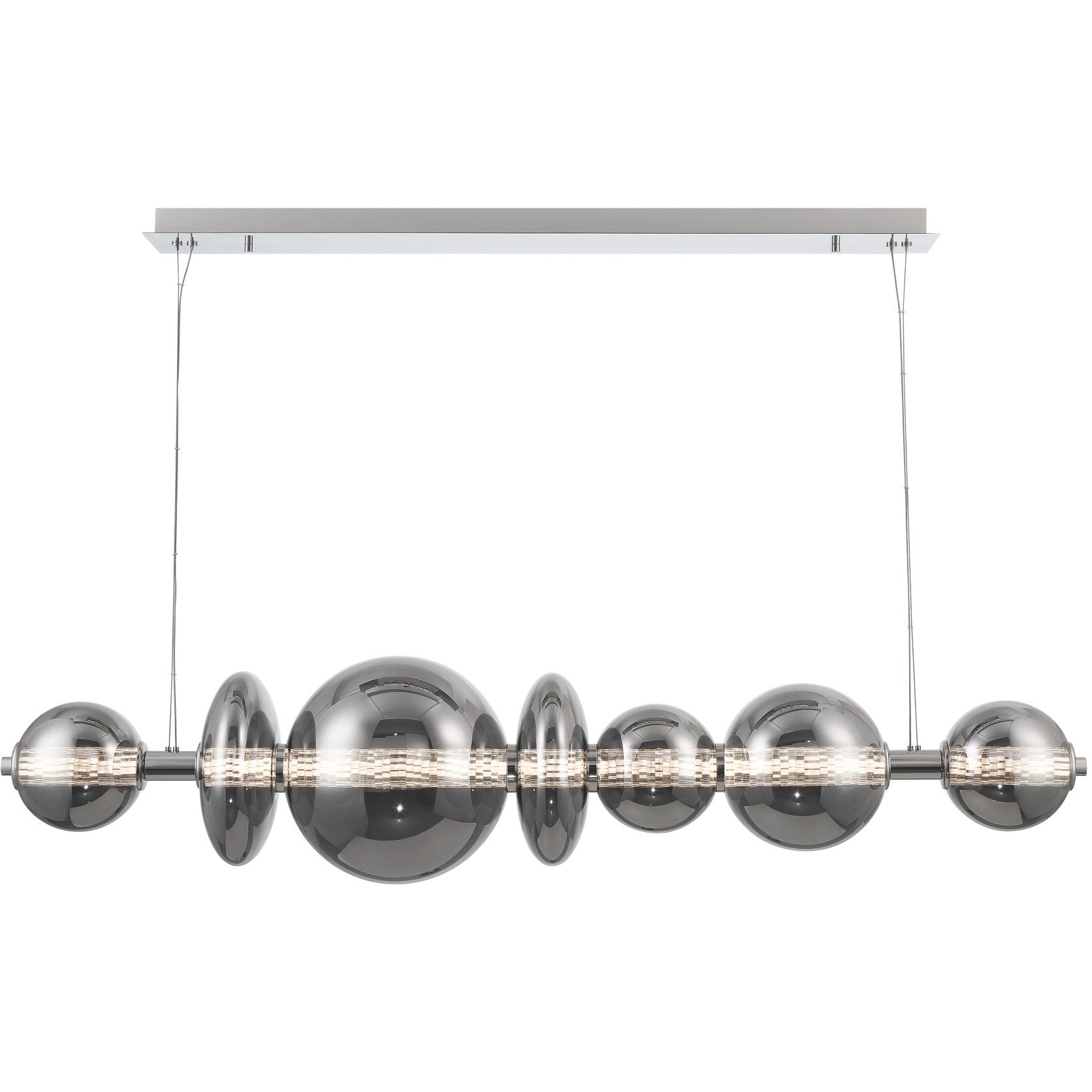 Chrome Linear Prism LED Chandelier