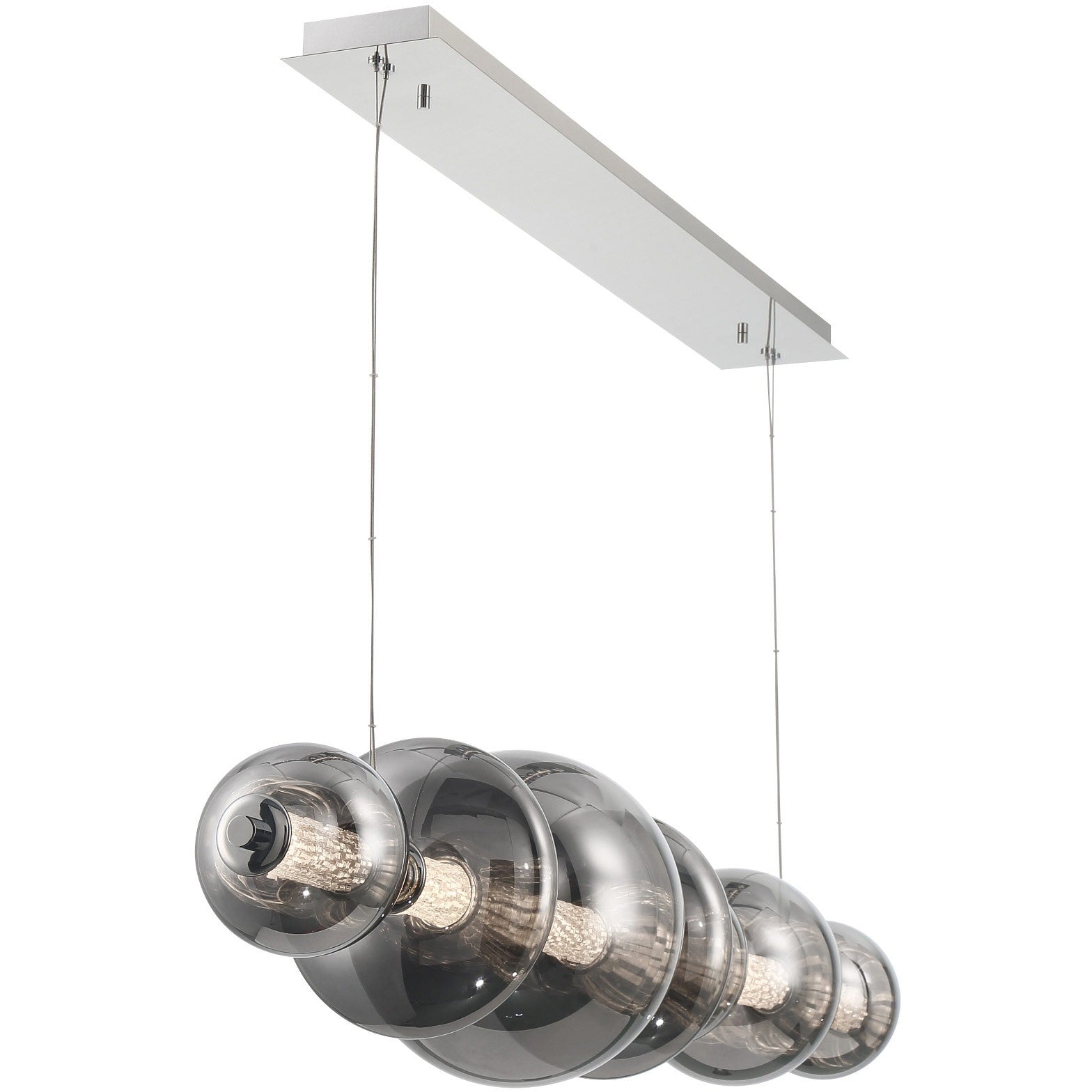 Chrome Linear Prism LED Chandelier