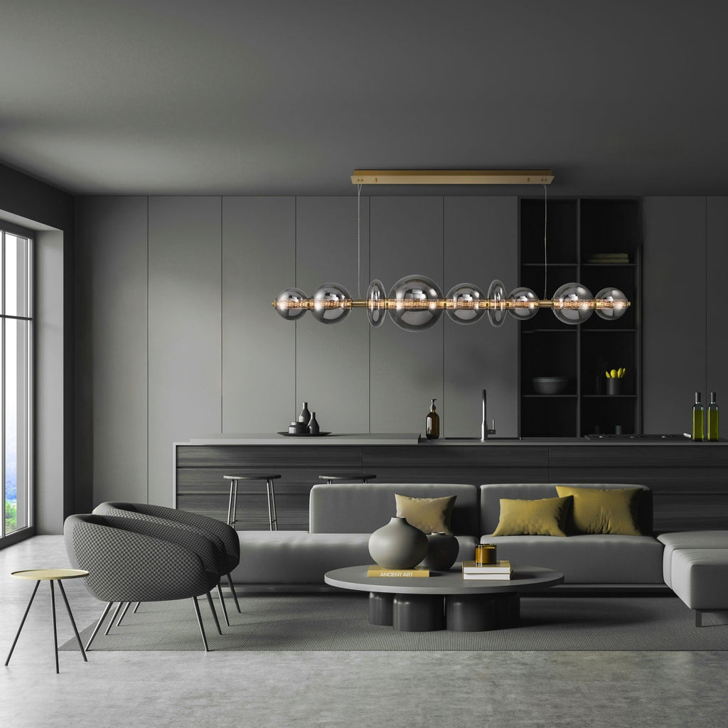 Chrome Linear Prism LED Chandelier