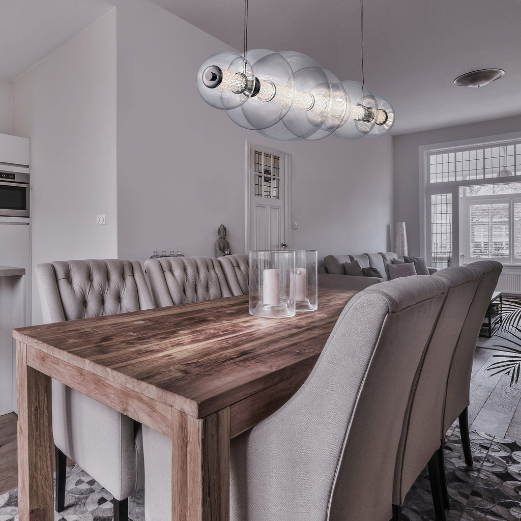 Chrome Linear Prism LED Chandelier