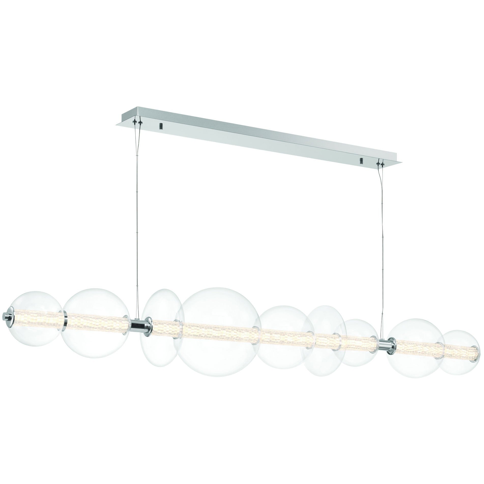 Chrome Linear Prism LED Chandelier