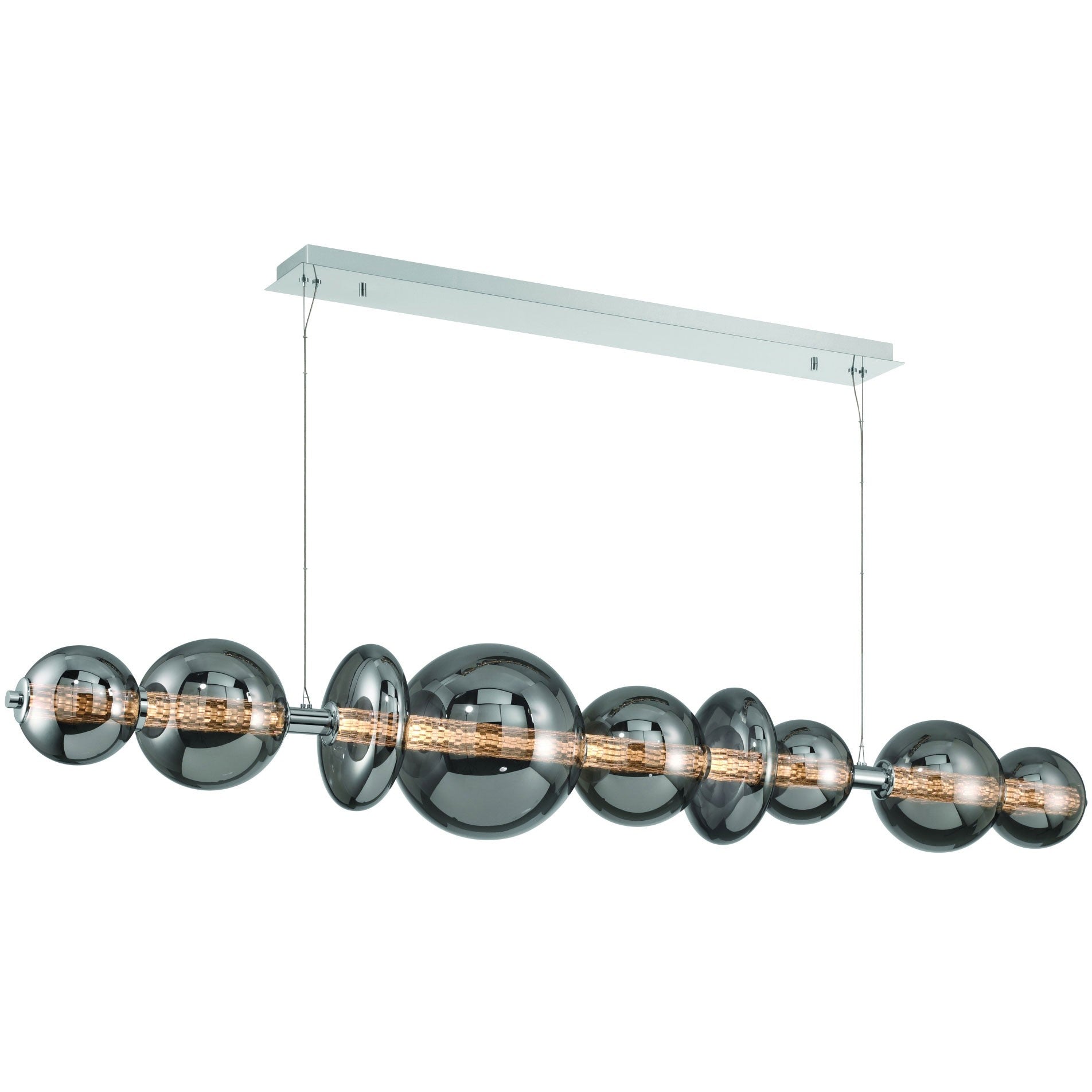 Chrome Linear Prism LED Chandelier
