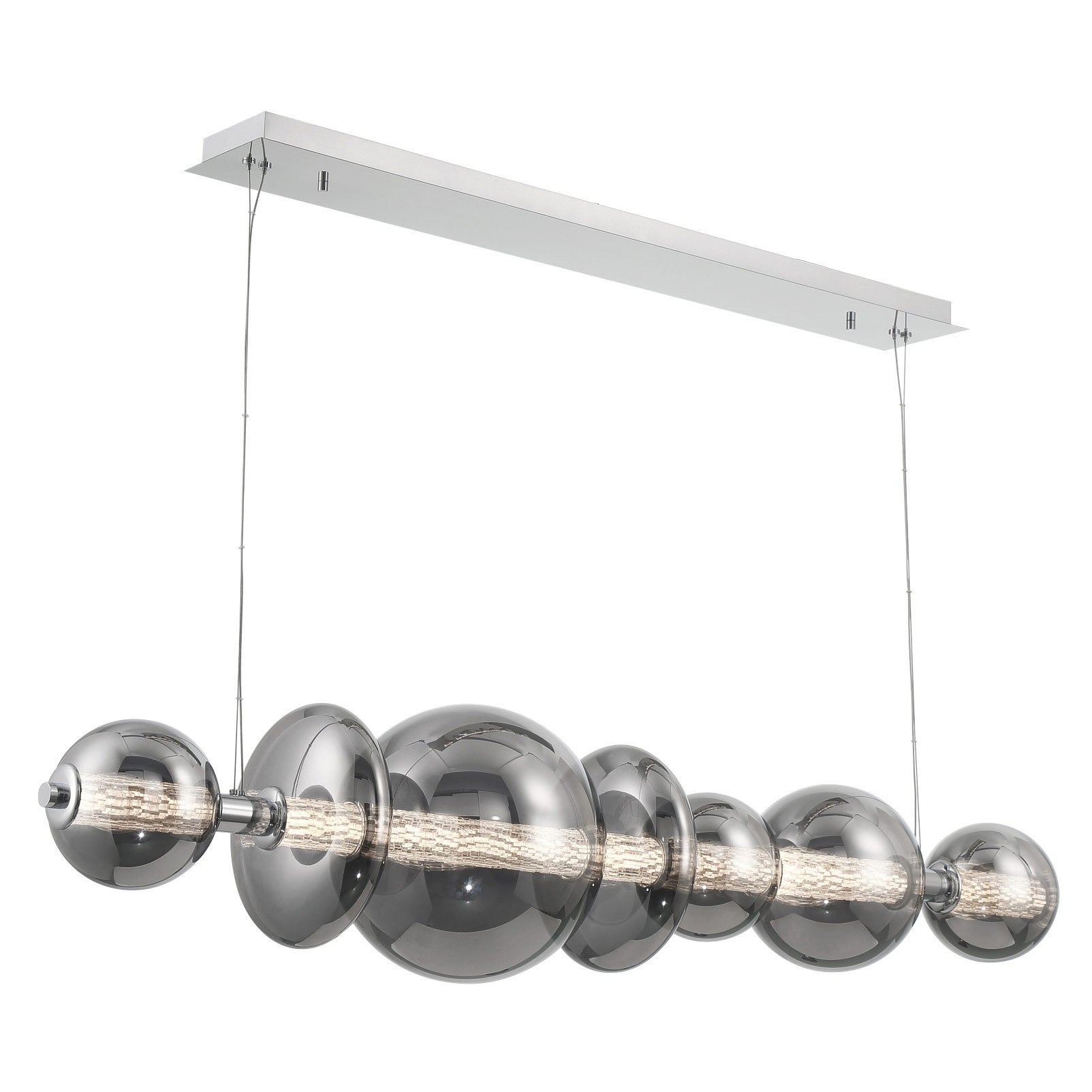 Chrome Linear Prism LED Chandelier