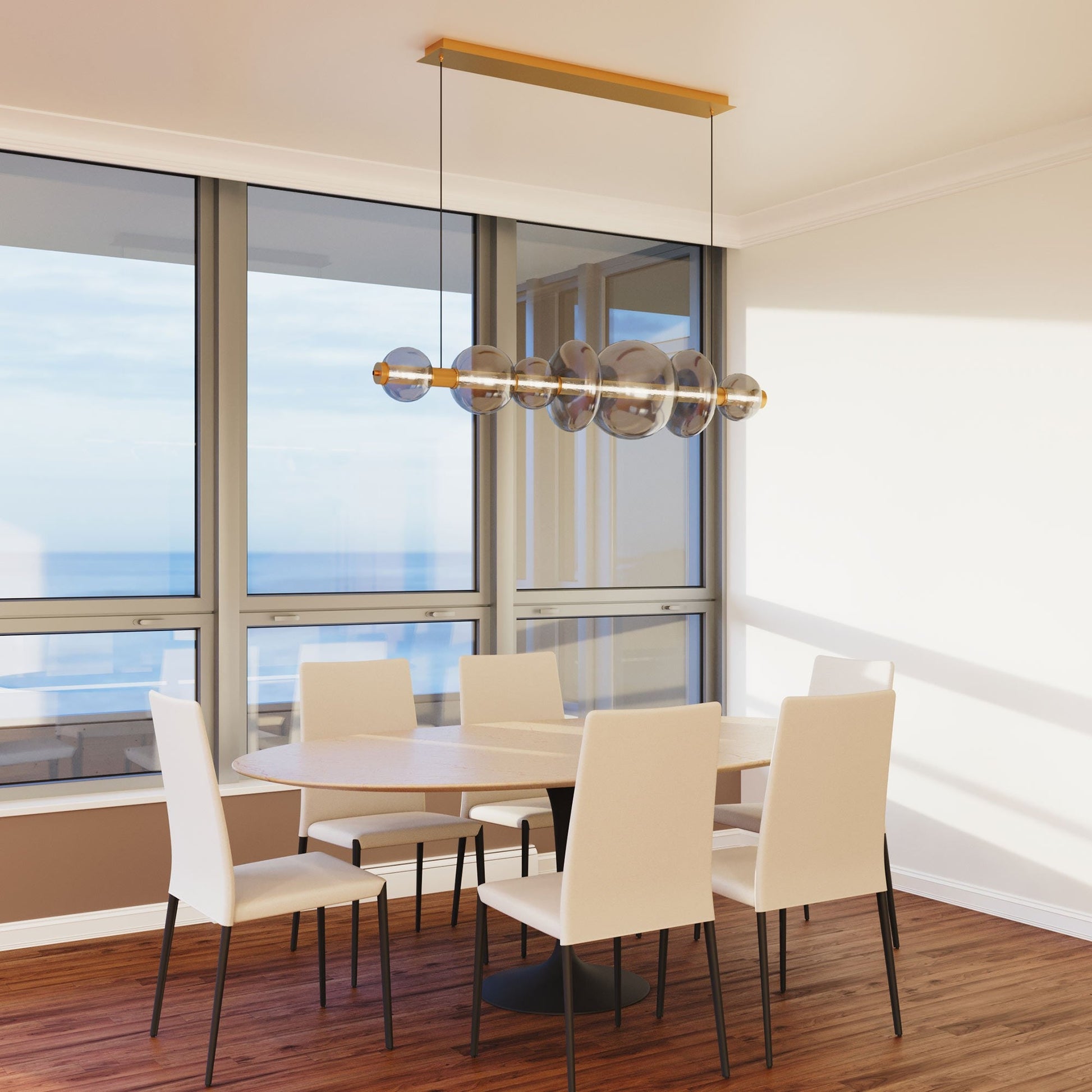 Chrome Linear Prism LED Chandelier