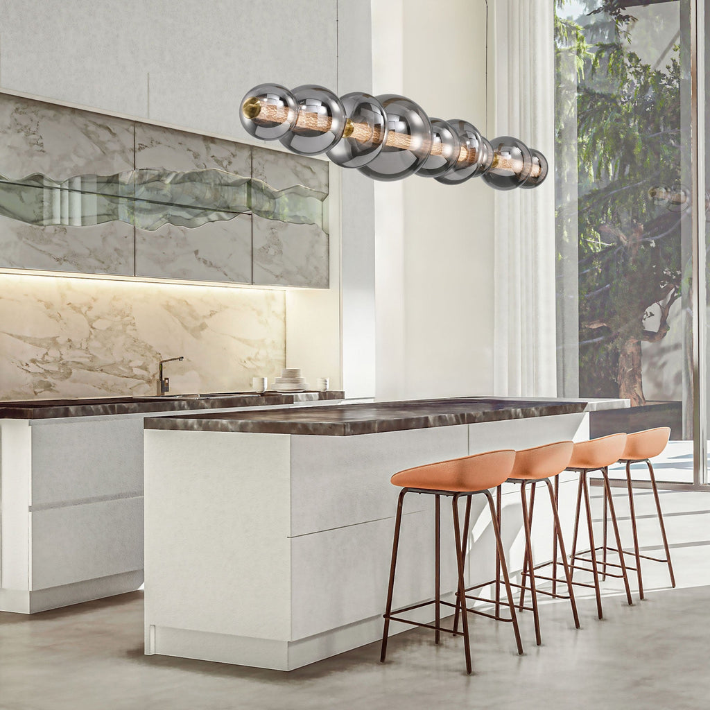 Chrome Linear Prism LED Chandelier