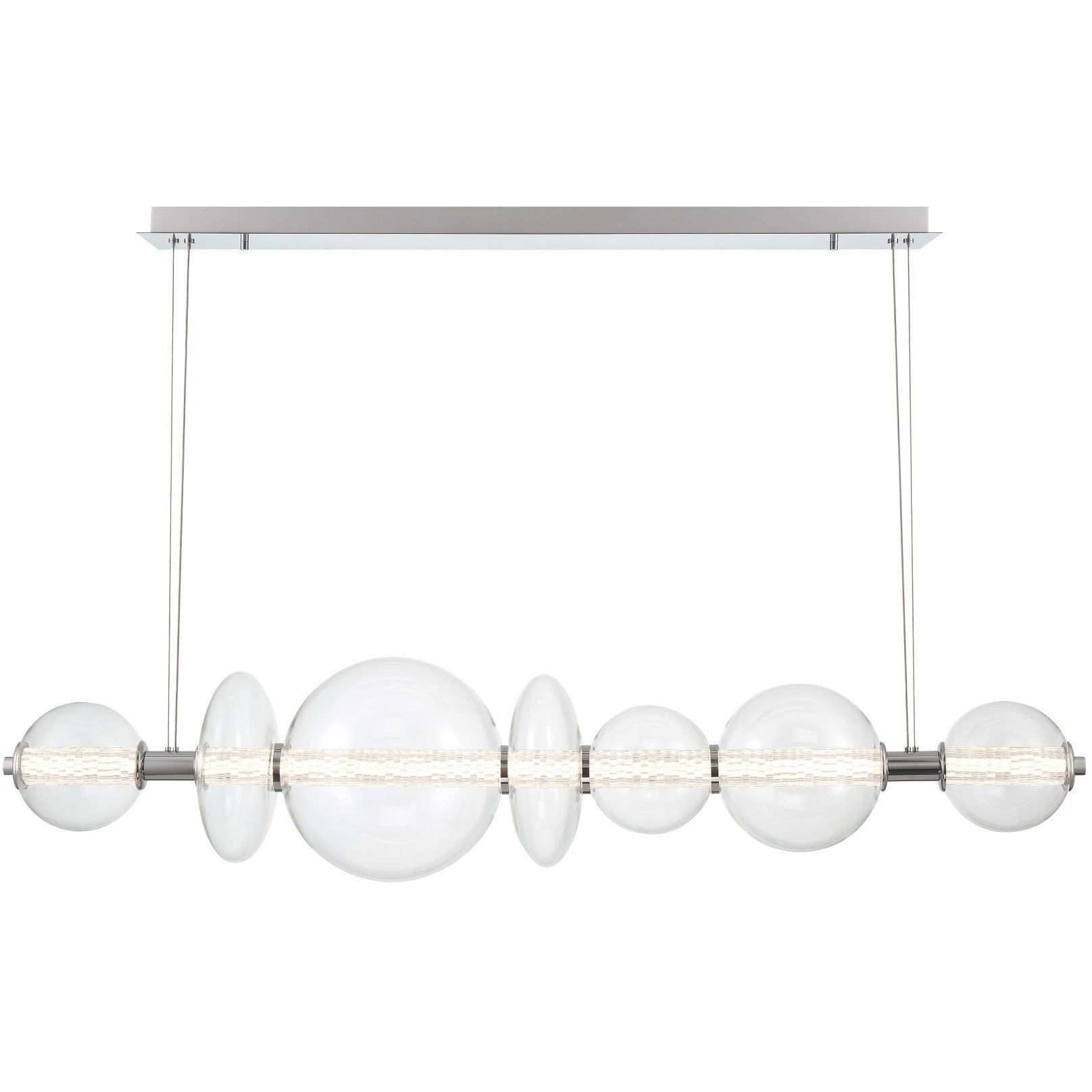 Chrome Linear Prism LED Chandelier