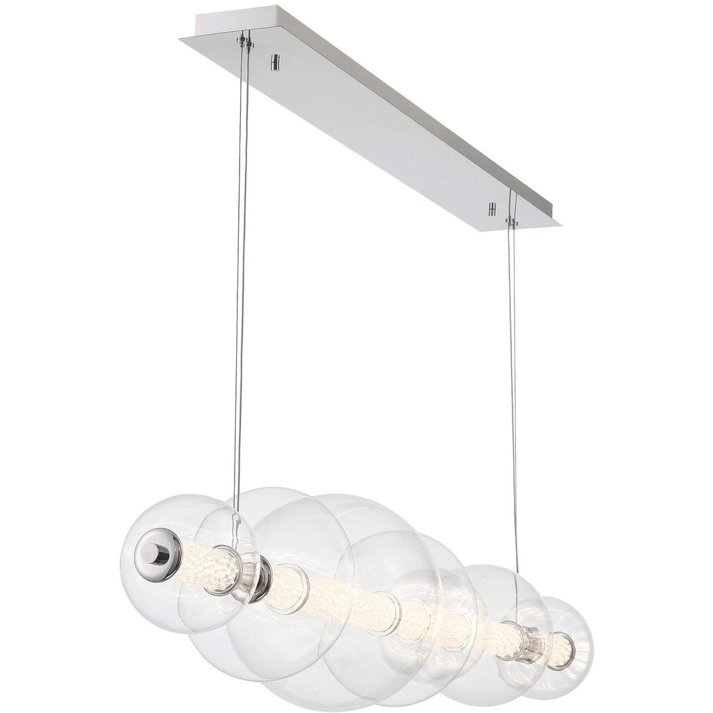 Chrome Linear Prism LED Chandelier