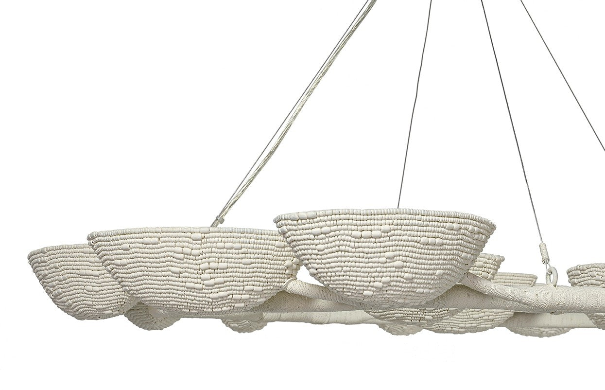 Coastal Beaded Artisan Linear Chandelier