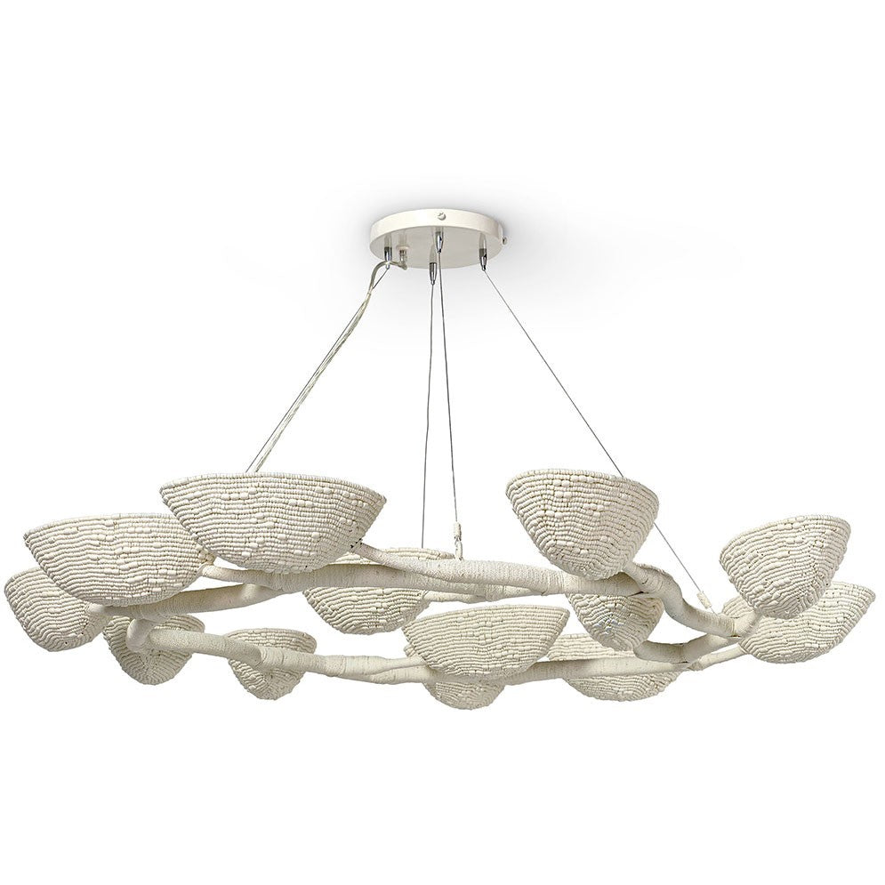 Coastal Beaded Artisan Linear Chandelier