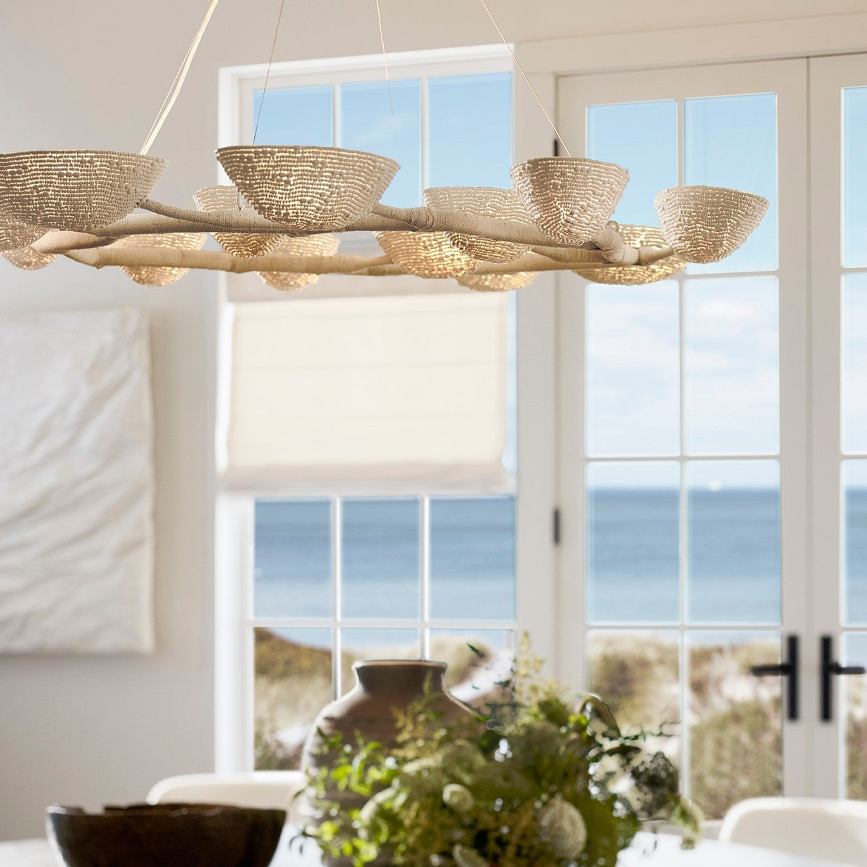 Coastal Beaded Artisan Linear Chandelier