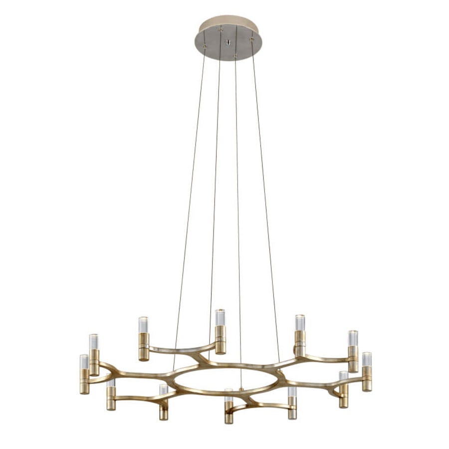 Corbett Lighting Nexus 38" Wide Integrated LED Chandelier with Crystal Cylinder Shades