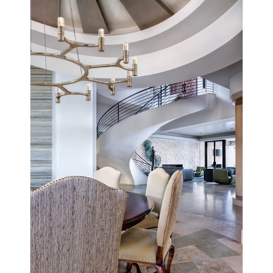 Corbett Lighting Nexus 38" Wide Integrated LED Chandelier with Crystal Cylinder Shades