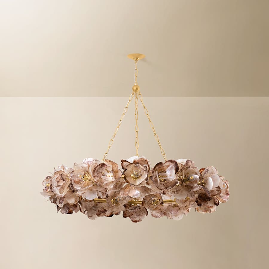 Corbett Lighting Galle 20 Light 54" Wide Abstract Chandelier with Oyster Shell Shades