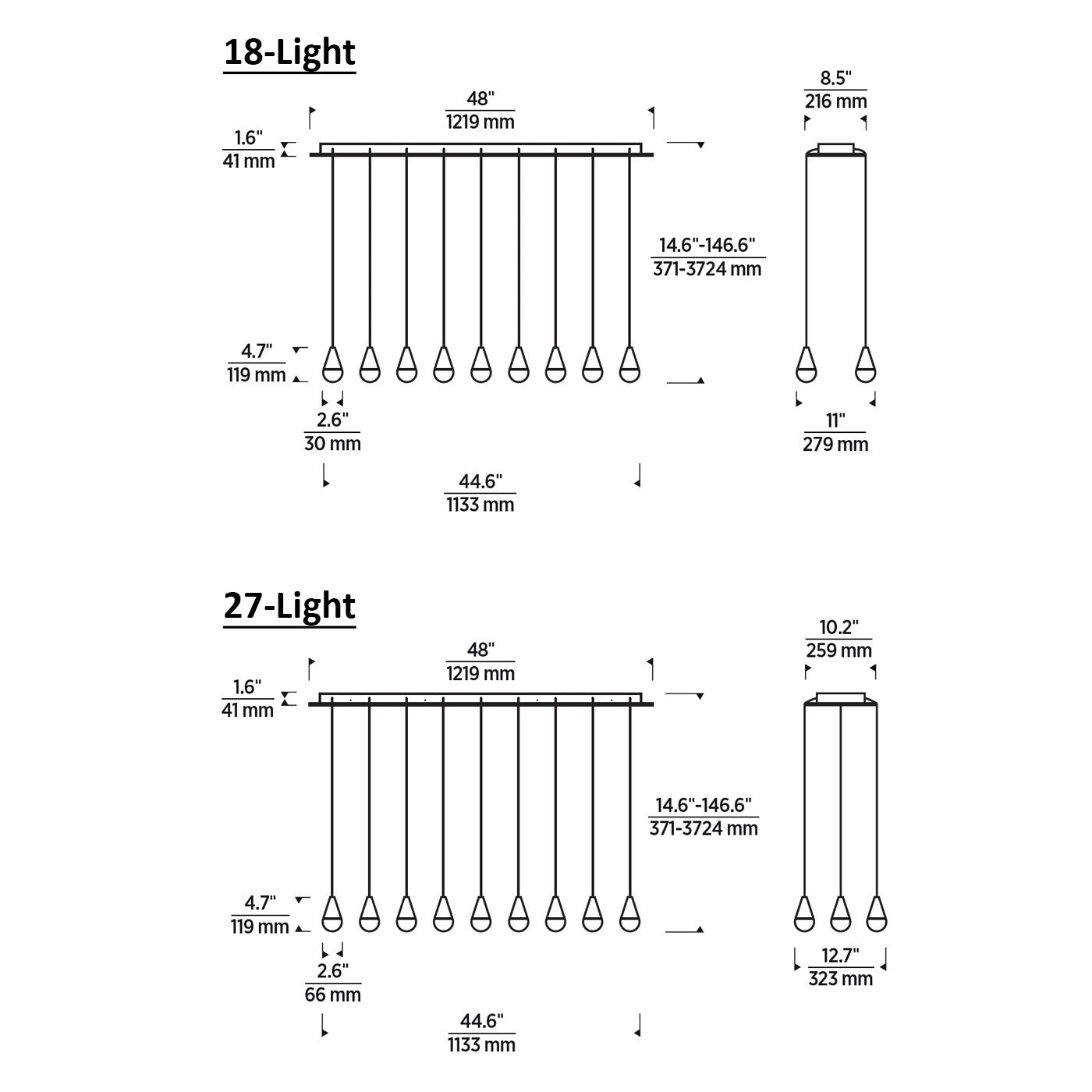 Crystal Beam Linear LED Chandelier