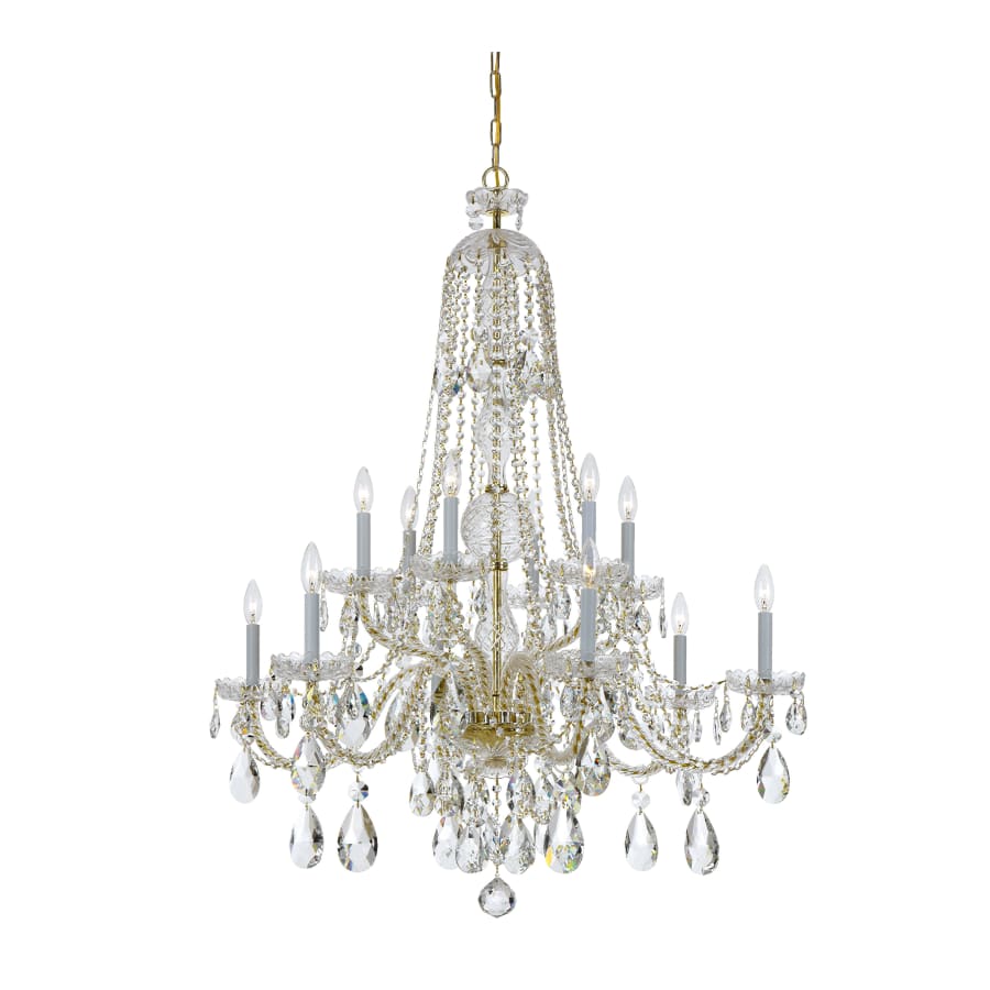 Crystorama Lighting Group Traditional Crystal 12 Light 38" Wide Crystal Chandelier with Hand Cut Crystal Accents