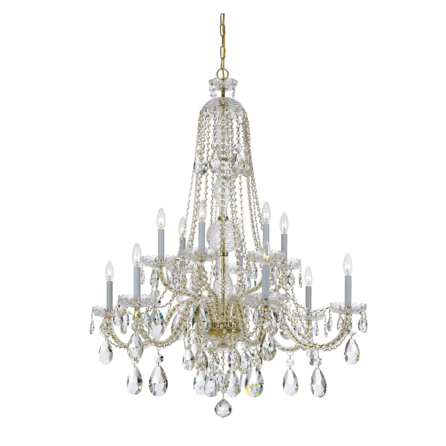 Crystorama Lighting Group Traditional Crystal 12 Light 38" Wide Crystal Chandelier with Swarovski Strass Crystal Accents