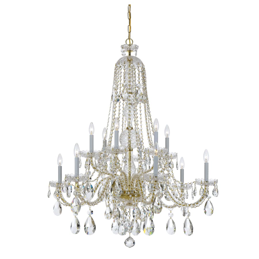 Crystorama Lighting Group Traditional Crystal 12 Light 42" Wide Crystal Chandelier with Hand Cut Crystal Accents