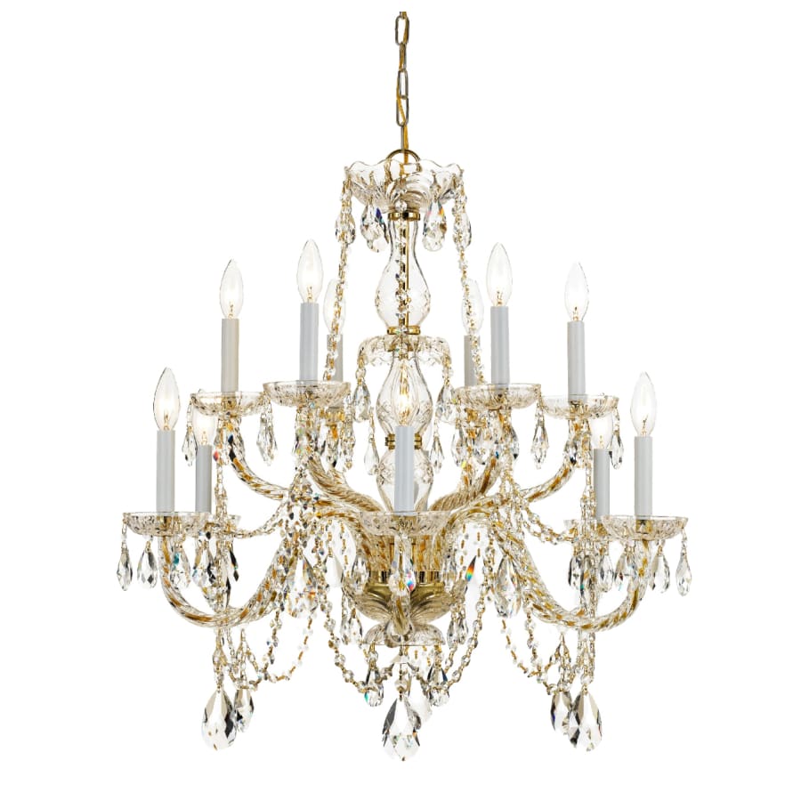 Crystorama Lighting Group Traditional Crystal 12 Light 31" Wide Crystal Chandelier with Swarovski Strass Crystal Accents
