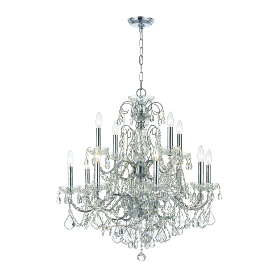 Crystorama Lighting Group Imperial 12 Light 30" Wide Crystal Chandelier with Swarovski Strass Crystal Accents