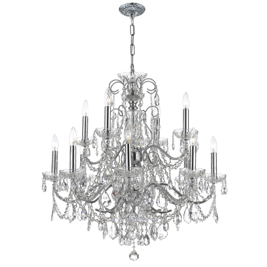 Crystorama Lighting Group Imperial 12 Light 30" Wide Crystal Chandelier with Swarovski Strass Crystal Accents