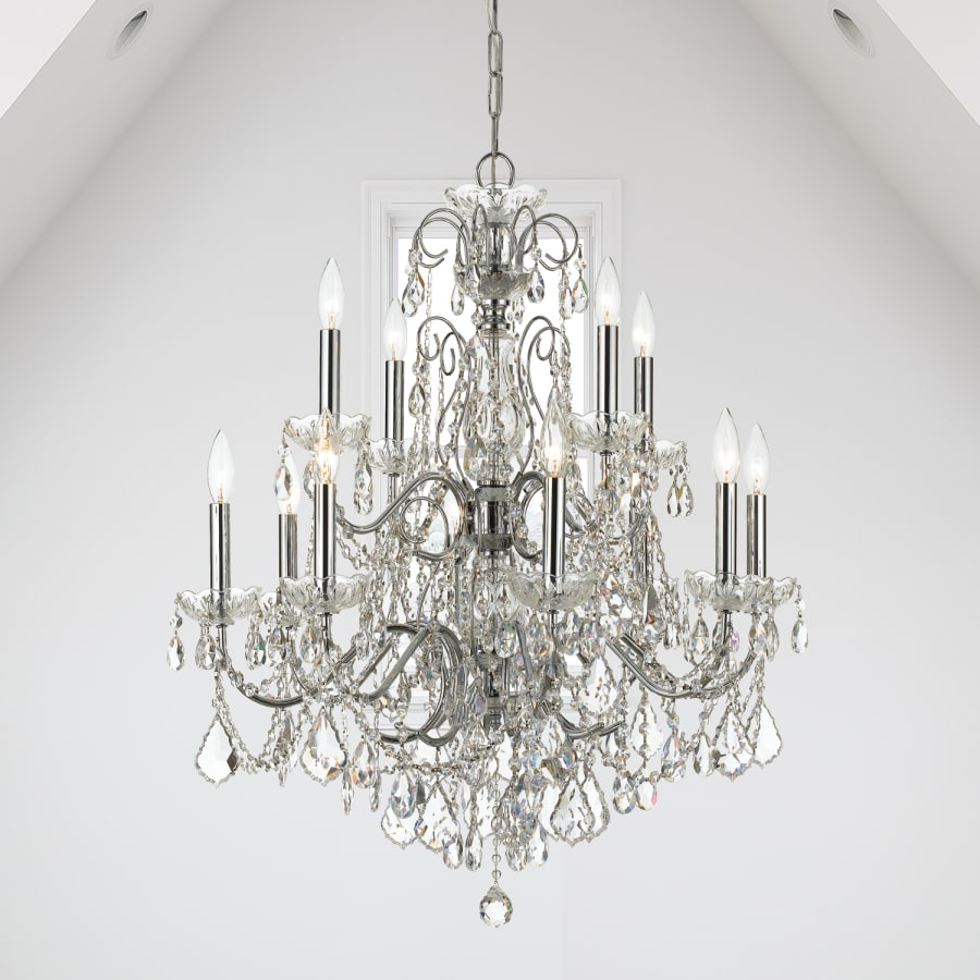 Crystorama Lighting Group Imperial 12 Light 30" Wide Crystal Chandelier with Swarovski Strass Crystal Accents