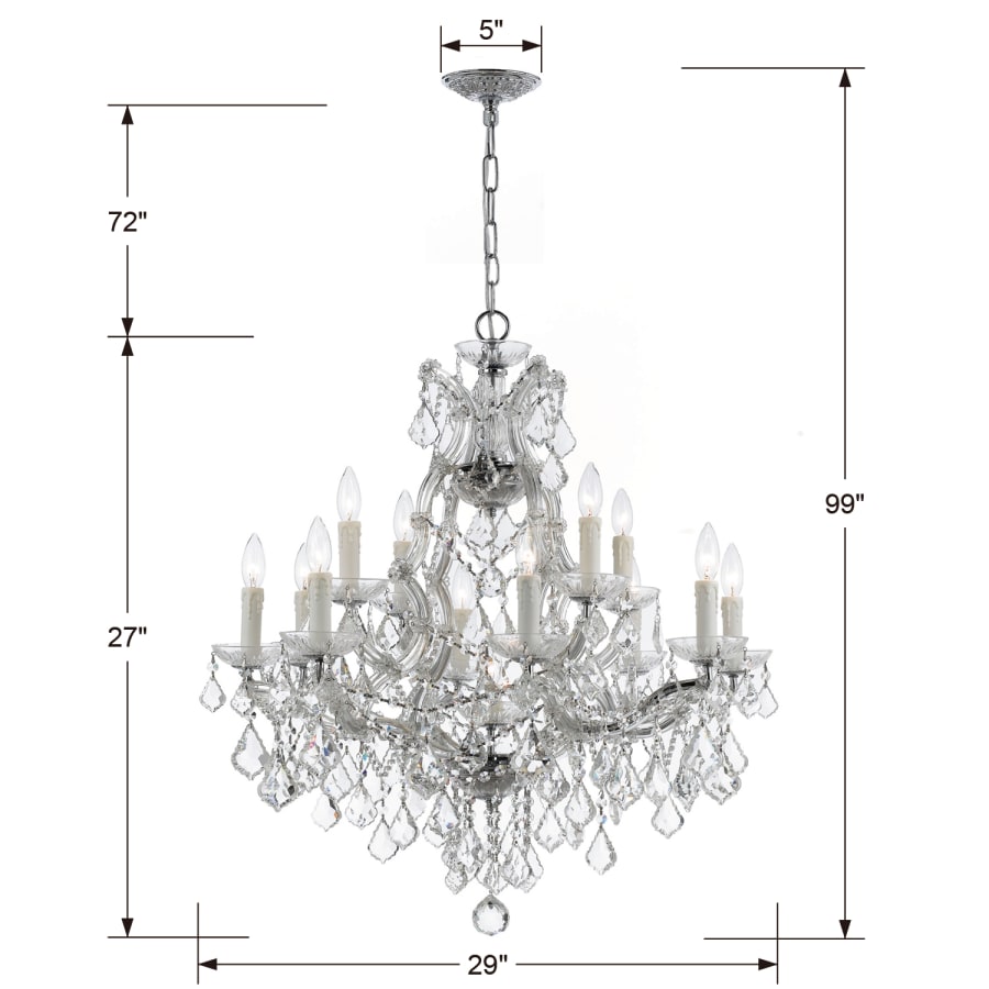 Crystorama Lighting Group Maria Theresa 13 Light 29" Wide Crystal Chandelier with Swarovski Strass Crystal Accents