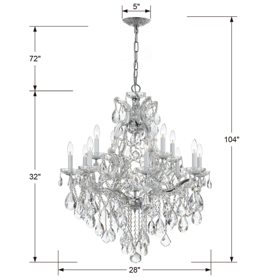 Crystorama Lighting Group Maria Theresa 13 Light 28" Wide Crystal Chandelier with Swarovski Spectra Crystal Accents