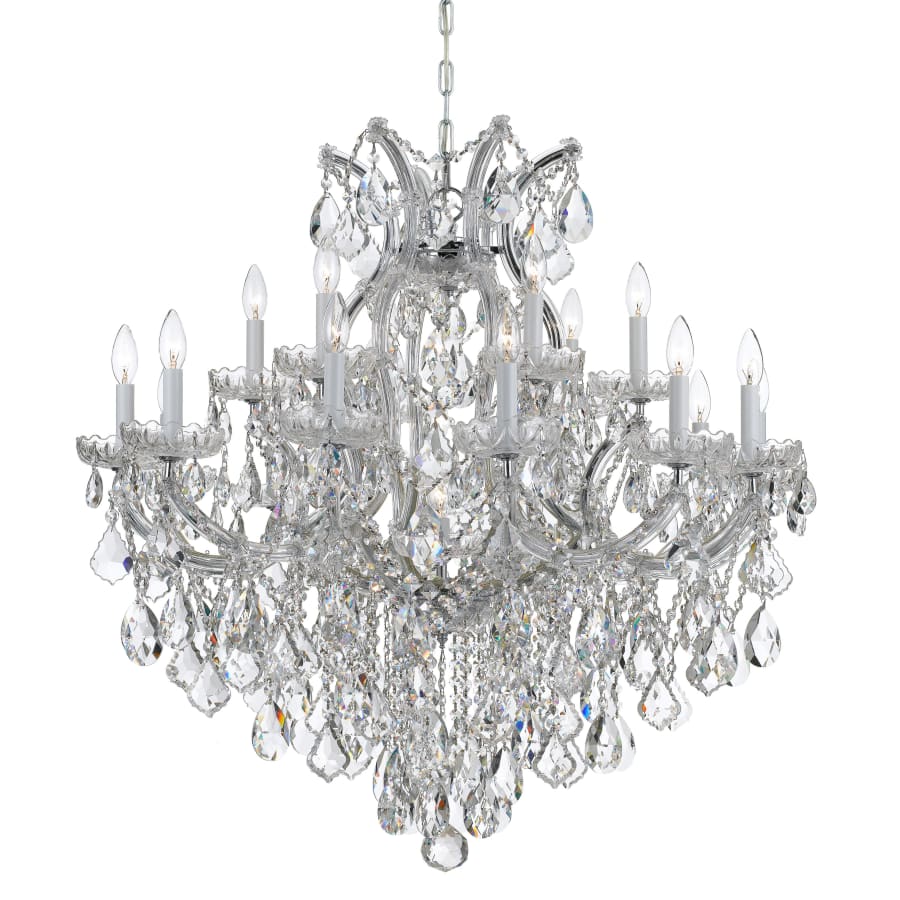 Crystorama Lighting Group Maria Theresa 19 Light 38" Wide Crystal Candle Style Chandelier with Swarovski Strass Crystal Accents
