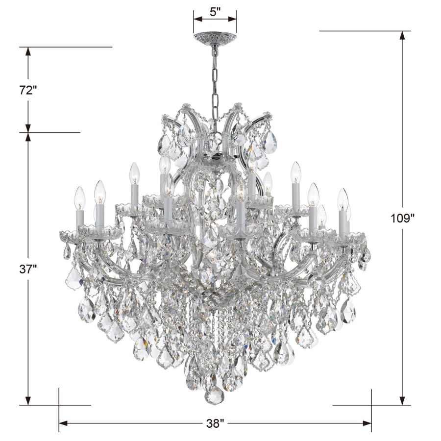 Crystorama Lighting Group Maria Theresa 19 Light 38" Wide Crystal Candle Style Chandelierwith with Italian Crystal Accents