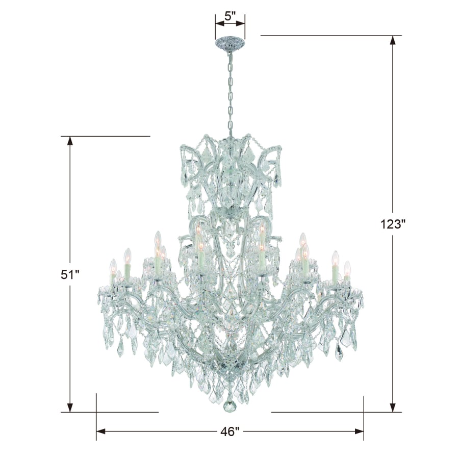 Crystorama Lighting Group Maria Theresa 25 Light 46" Wide Crystal Chandelier with Swarovski Strass Crystal Accents