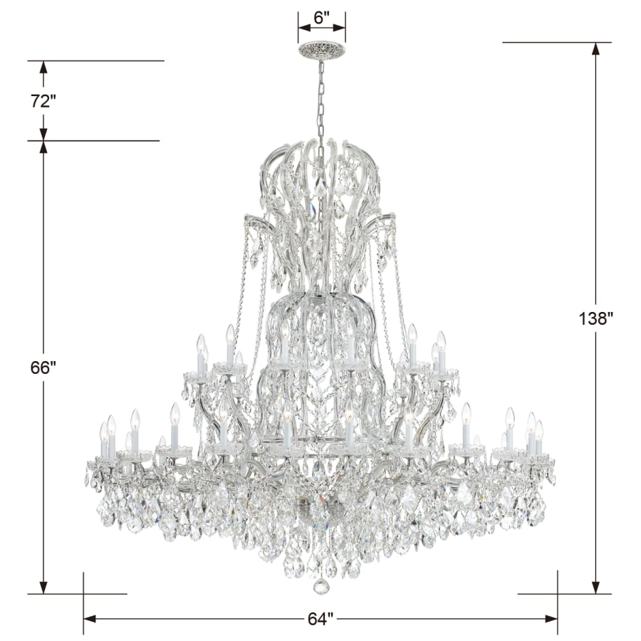 Crystorama Lighting Group Maria Theresa 37 Light 64" Wide Crystal Chandelier with Hand Cut Crystal Accents