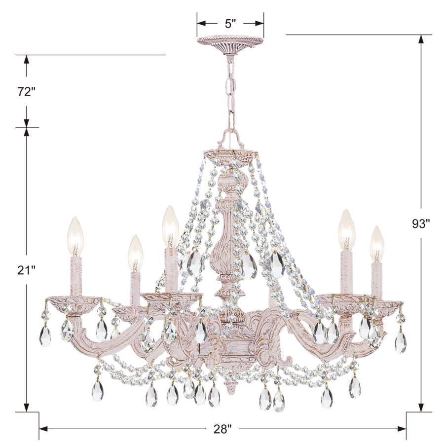 Crystorama Lighting Group Paris Market 6 Light 28" Wide Crystal Chandelier with Swarovski Strass Crystal Accents