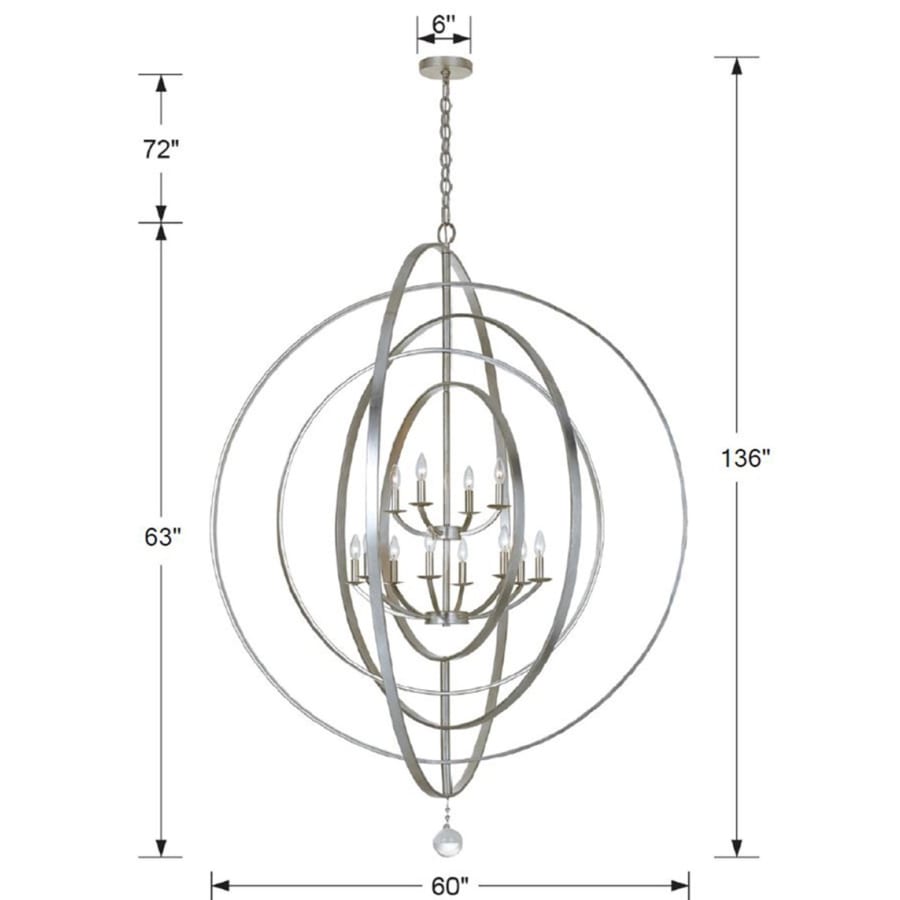 Crystorama Lighting Group Luna 12 Light 60" Wide Taper Candle Chandelier