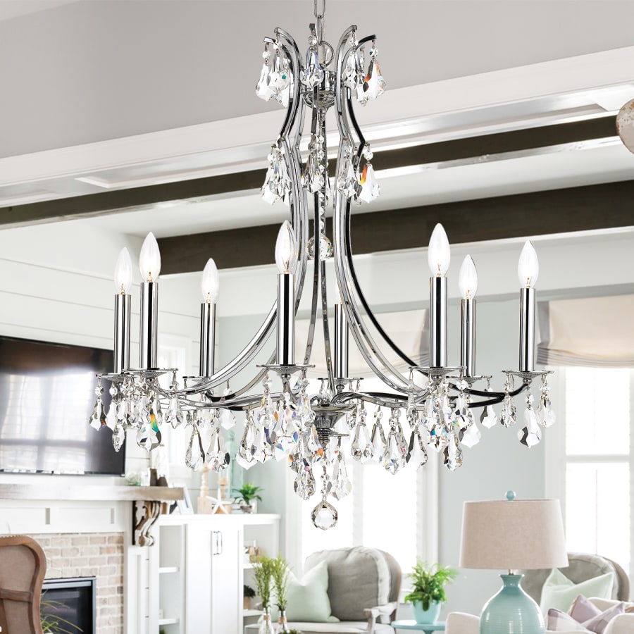 Crystorama Lighting Group Cedar 8 Light 28" Wide Crystal Chandelier with Swarovski Strass Crystal Accents