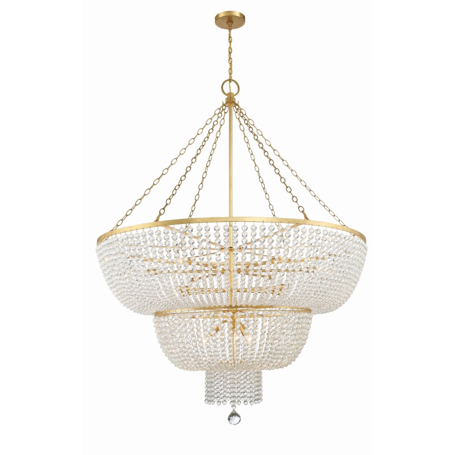 Crystorama Lighting Group Rylee 15 Light 49" Wide Beaded Waterfall Chandelier