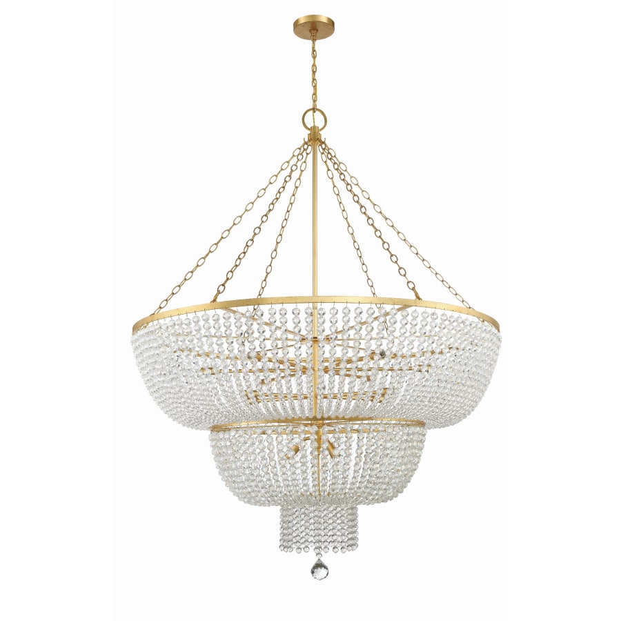 Crystorama Lighting Group Rylee 15 Light 49" Wide Beaded Waterfall Chandelier