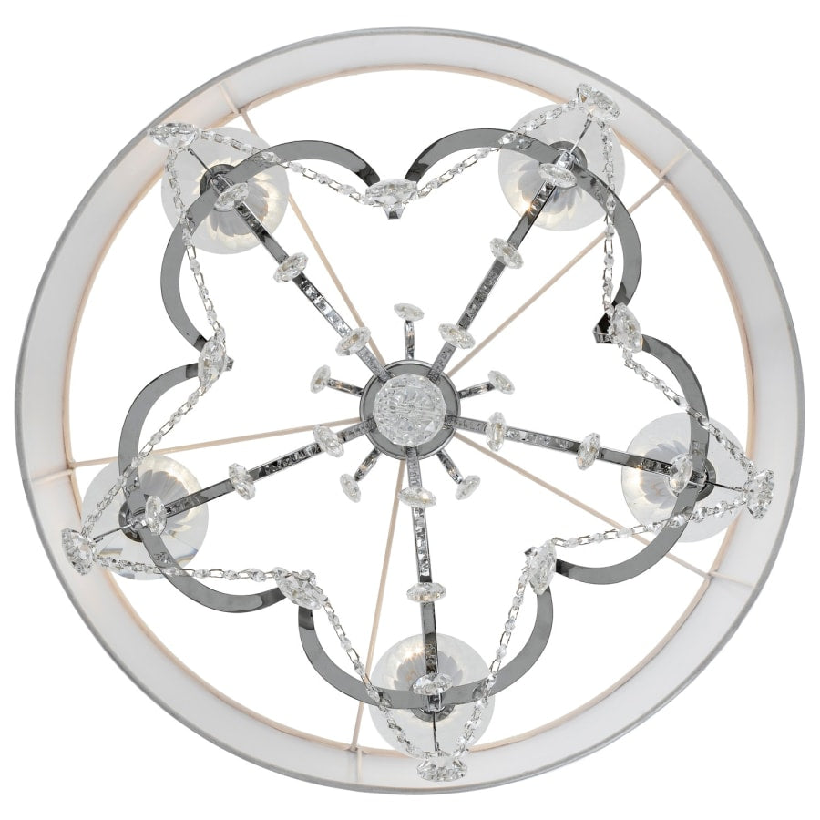 Crystorama Lighting Group Othello 5 Light 24" Wide Crystal Drum Chandelier with Silk Shade and Swarovski Strass Crystal Accents