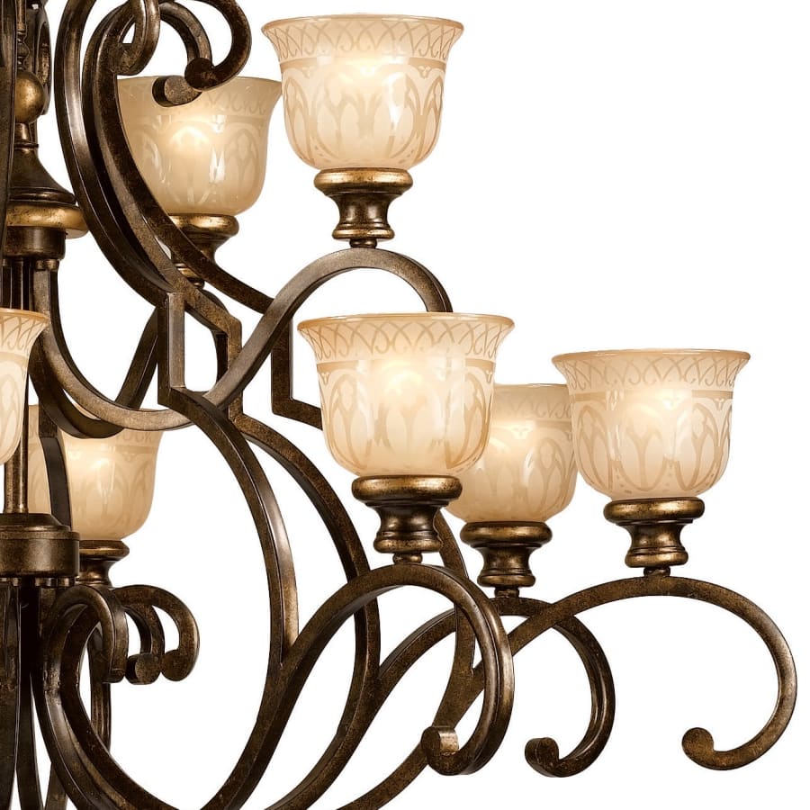 Crystorama Lighting Group Norwalk 12 Light 48" Wide Chandelier Includes Patterned Glass Shades
