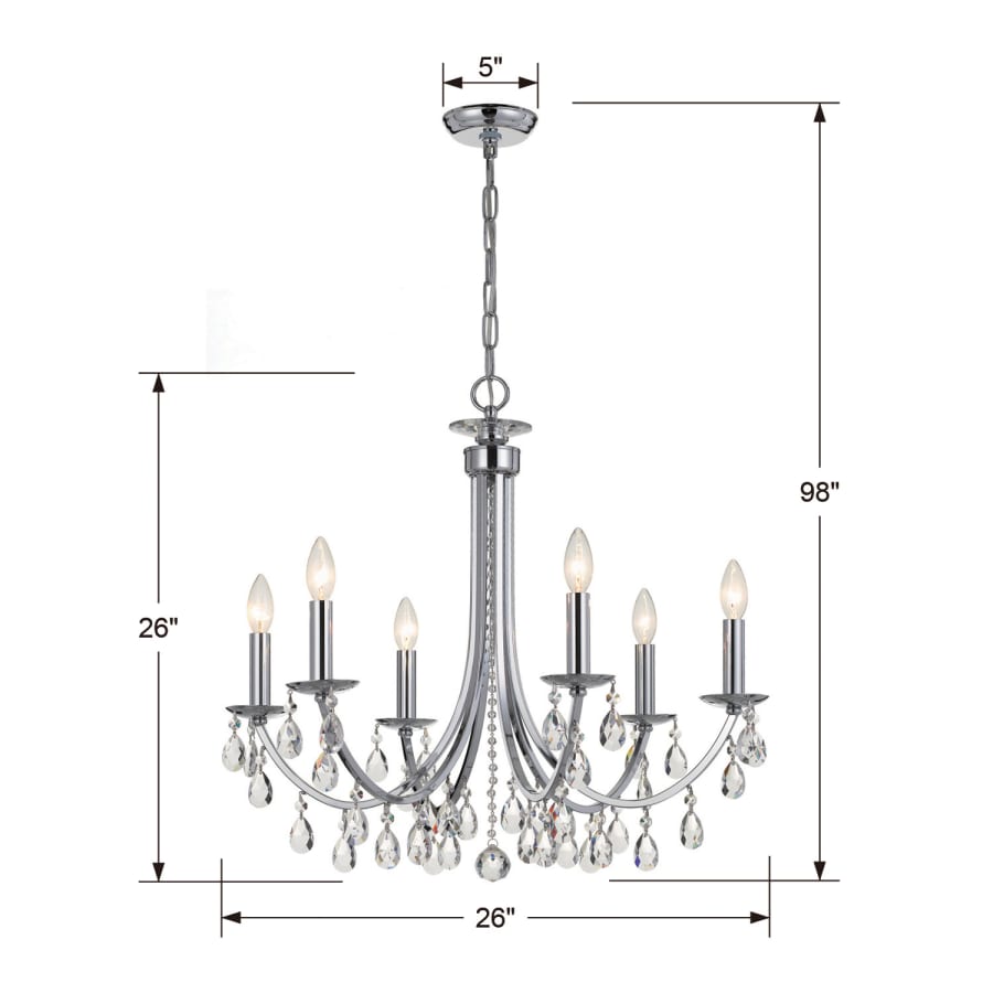 Crystorama Lighting Group Bridgehampton 6 Light 26" Wide Crystal Chandelier with Swarovski Strass Crystal Accents