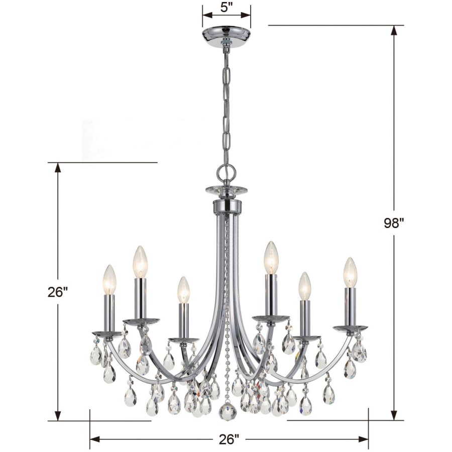 Crystorama Lighting Group Bridgehampton 6 Light 26" Wide Crystal Chandelier with Swarovski Strass Crystal Accents
