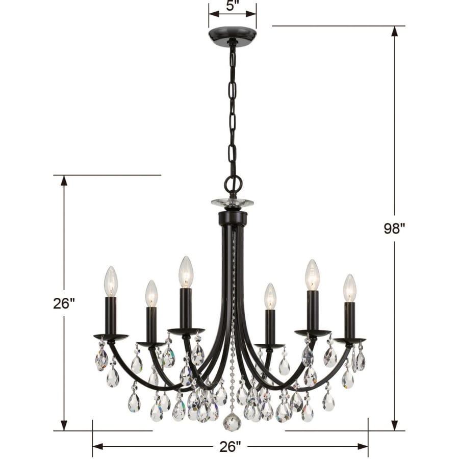 Crystorama Lighting Group Bridgehampton 6 Light 26" Wide Crystal Chandelier with Swarovski Strass Crystal Accents