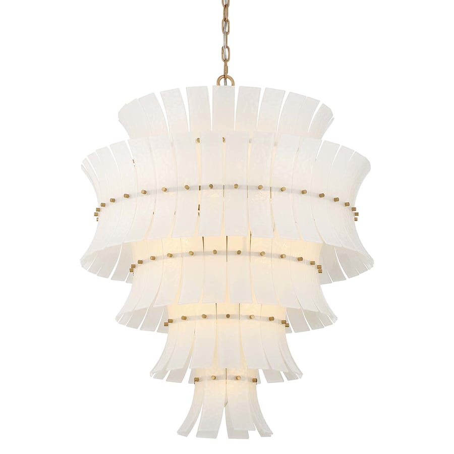 Crystorama Lighting Group Abigail 21 Light 30" Wide Chandelier with Curved White Glass