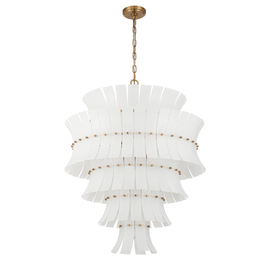 Crystorama Lighting Group Abigail 21 Light 30" Wide Chandelier with Curved White Glass