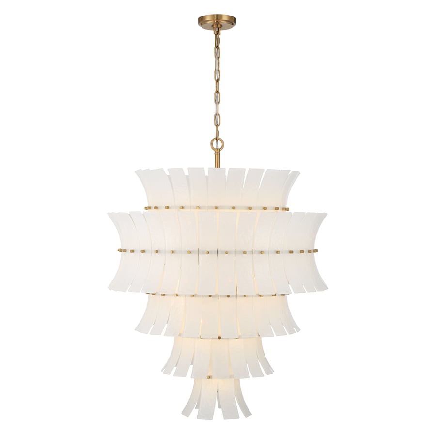 Crystorama Lighting Group Abigail 21 Light 30" Wide Chandelier with Curved White Glass