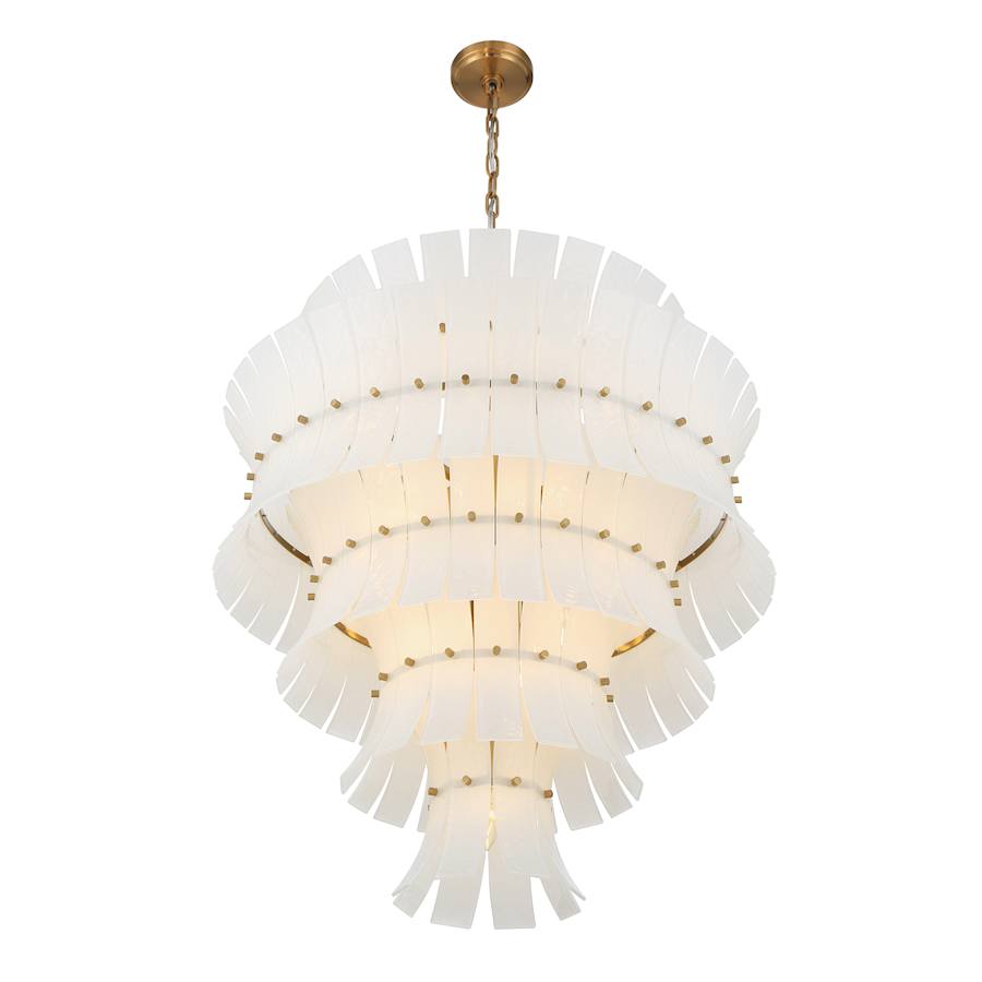 Crystorama Lighting Group Abigail 21 Light 30" Wide Chandelier with Curved White Glass