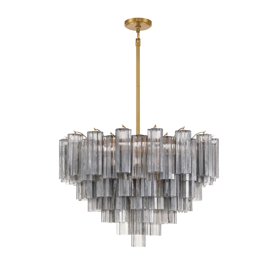 Crystorama Lighting Group Addis 16 Light 32" Wide Chandelier with Smoke Tronchi Glass
