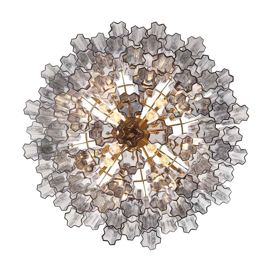 Crystorama Lighting Group Addis 16 Light 32" Wide Chandelier with Smoke Tronchi Glass