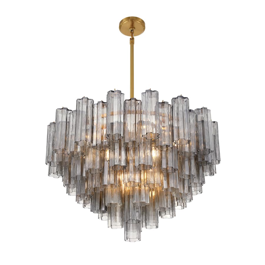 Crystorama Lighting Group Addis 16 Light 32" Wide Chandelier with Smoke Tronchi Glass