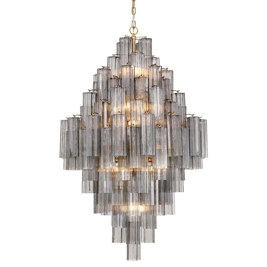 Crystorama Lighting Group Addis 20 Light 32" Wide Chandelier with Smoke Tronchi Glass