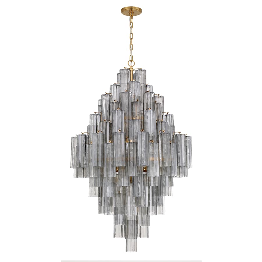Crystorama Lighting Group Addis 20 Light 32" Wide Chandelier with Smoke Tronchi Glass